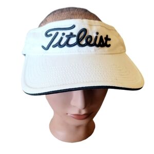 Titleist Footjoy Golfing White and Black Sunvisor  Hat Pro V 1